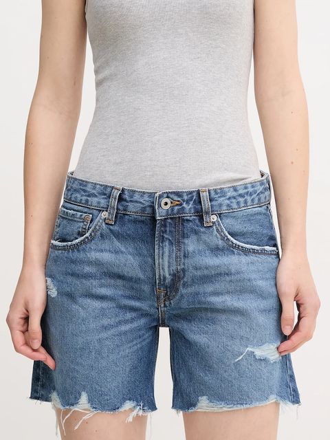 Pepe Jeans szorty jeansowe bawełniane REGULAR SHORT MW DISTRESSED - zdjęcie produktu nr 1