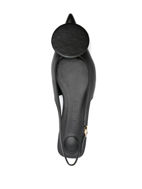 Jacquemus Les Slingbacks Duelo leather ballerina shoes - Black