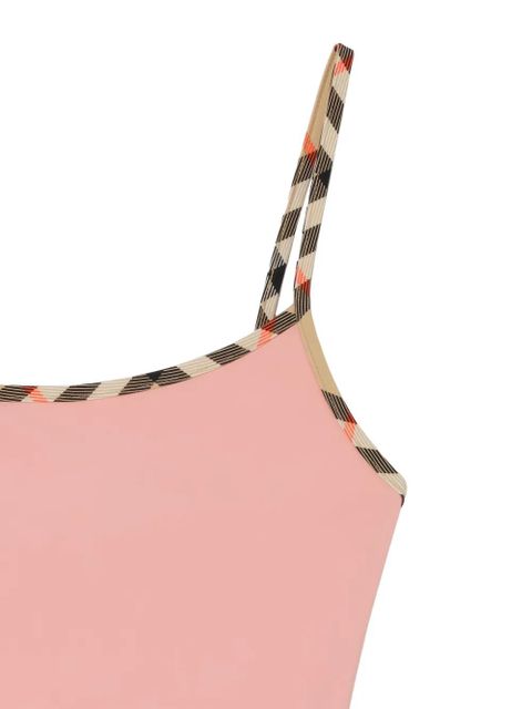 Burberry cut-out check-trim swimsuit - Pink - zdjęcie produktu nr 2