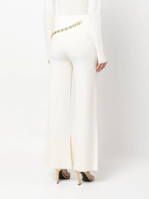 Rabanne chainmail-detail wool-cashmere trousers - White