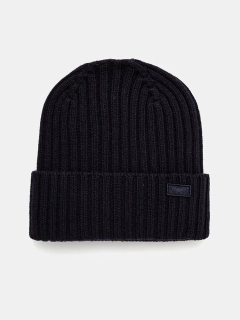 Weekend Max Mara czapka wełniana kolor granatowy z cienkiej dzianiny wełniana 2425576035600