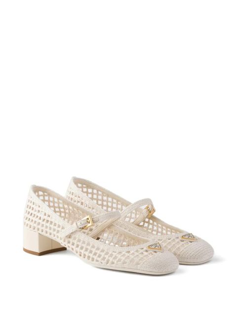 Prada crochet-effect pumps - Neutrals - zdjęcie produktu nr 2