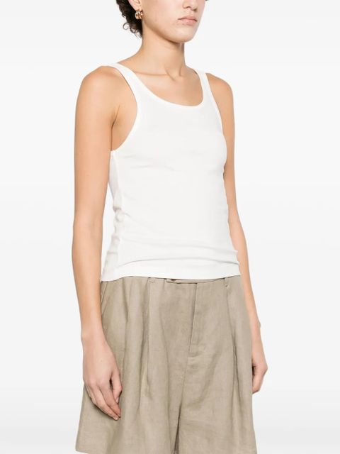 Eleh square neck tank top - White