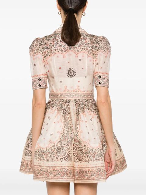 ZIMMERMANN Matchmaker paisley-print mini shirtdress - Neutrals