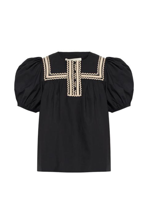 Ulla Johnson Lia puff-sleeve top - Black - zdjęcie produktu nr 1