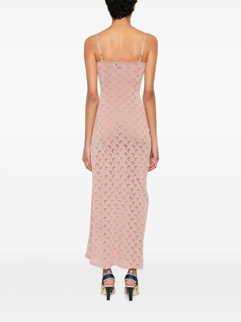Marine Serre Crescent Moon-patterned maxi dress - Pink