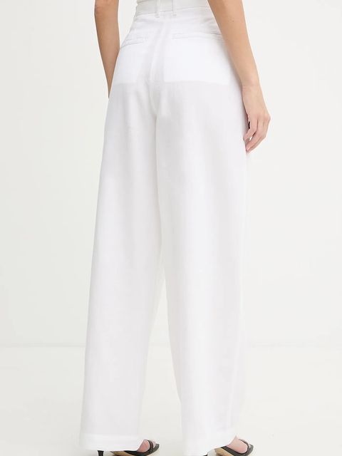 Tommy Hilfiger spodnie damskie kolor biały szerokie high waist WW0WW45780 - zdjęcie produktu nr 2