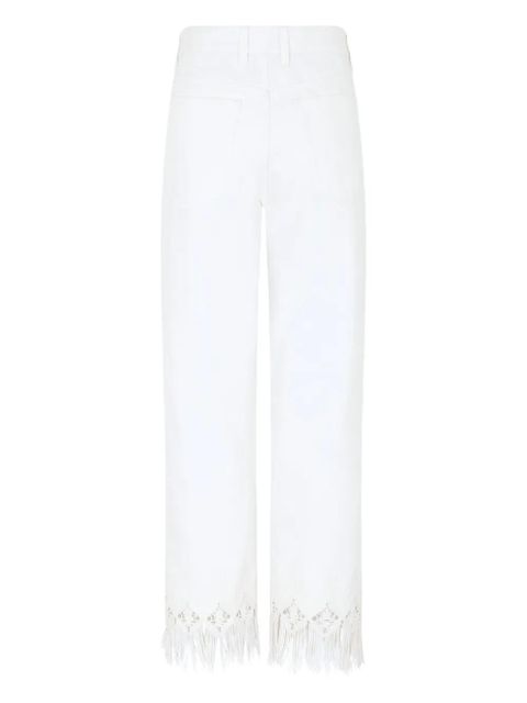 Rabanne embroidered fringed trousers - White