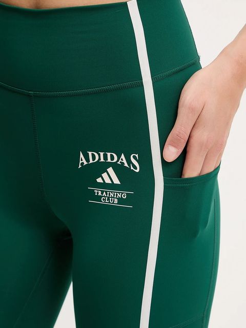 adidas Performance legginsy treningowe Optime kolor zielony z aplikacją JG6152
