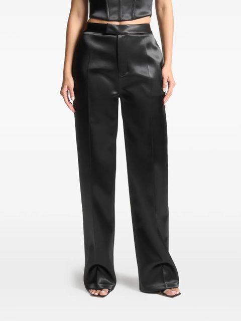 Manière De Voir Bella satin tailored trousers - Black