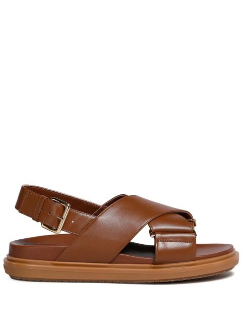 Marni Fussbet leather sandals - Brown - zdjęcie produktu nr 1