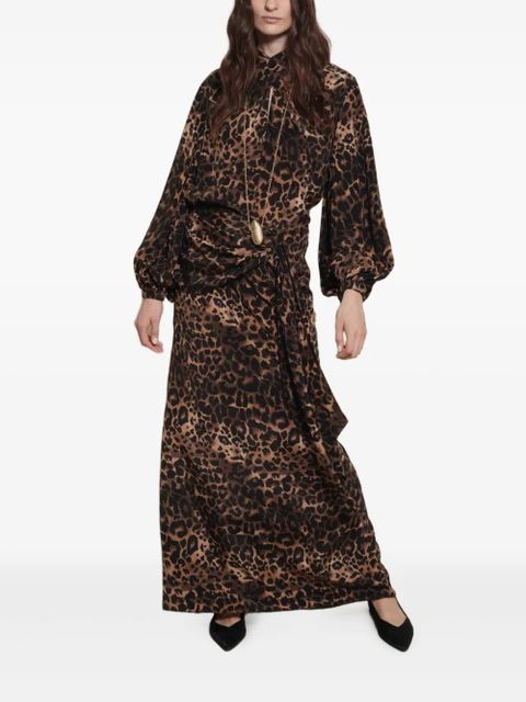 Johanna Ortiz Intricate Islands bishop-sleeves top - Brown - zdjęcie produktu nr 2