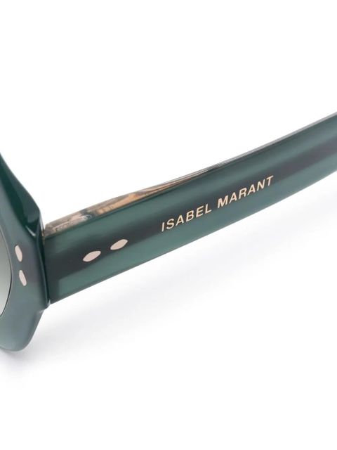 Isabel Marant Eyewear polished oversize-frame sunglasses - Green - zdjęcie produktu nr 2