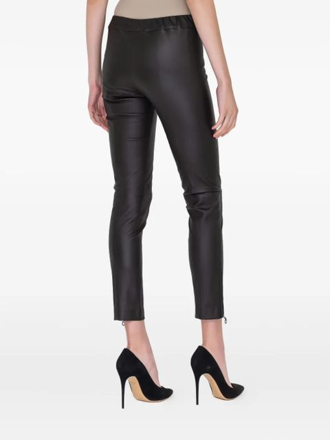 Ferragamo zip-detail leather trousers - Black