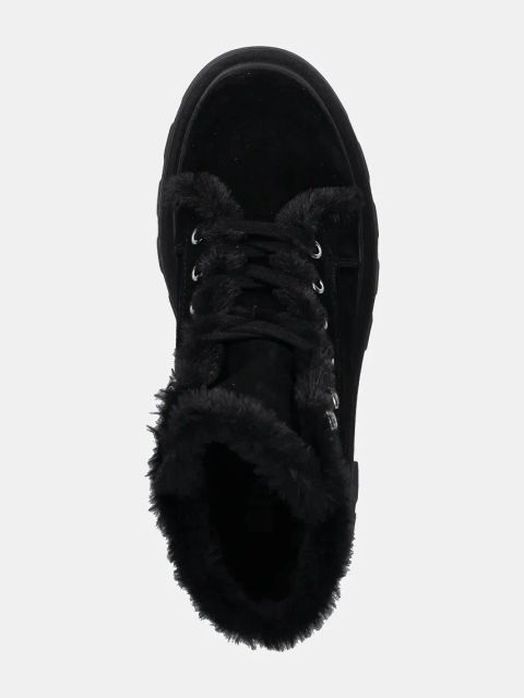 Blauer botki zamszowe KIMMEL damskie kolor czarny na płaskim obcasie lekko ocieplone F4KIMMEL06.SUE