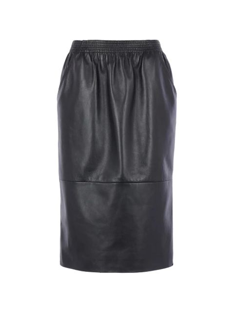 Chloé elasticated leather midi skirt - Black - zdjęcie produktu nr 1