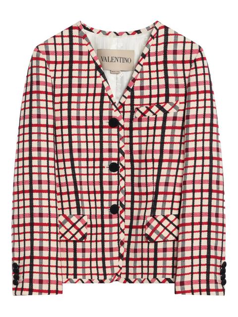 Valentino Garavani checked-pattern jacket - White - zdjęcie produktu nr 1
