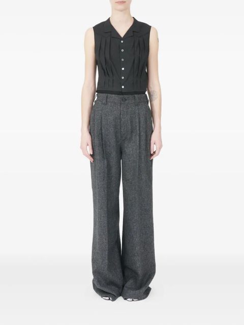 Maison Margiela pleated-front wool trousers - Grey