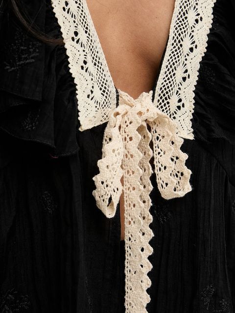 Answear.LAB bluzka damska kolor czarny z aplikacją