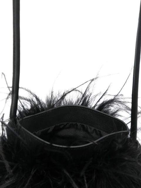Yves Salomon feather satchel bag - Black