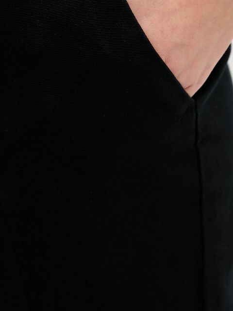 Sisley spodnie damskie kolor czarny proste medium waist