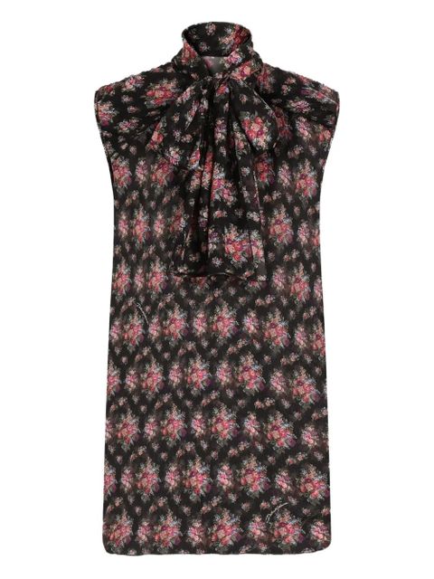 Dolce & Gabbana floral-print bow top - Black - zdjęcie produktu nr 1