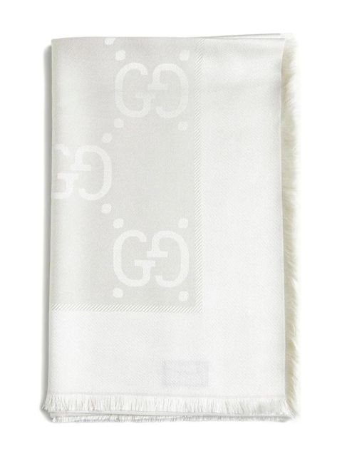 Gucci patterned-jacquard silk scarf - White - zdjęcie produktu nr 1