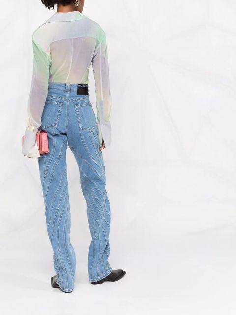 The Attico gradient mesh button-up shirt - Green - zdjęcie produktu nr 2