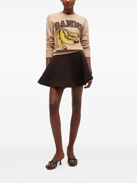 GANNI flared skirt - Brown