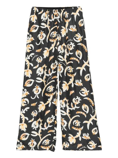 Nanushka elastic-waist floral-print straight trousers - Black - zdjęcie produktu nr 1