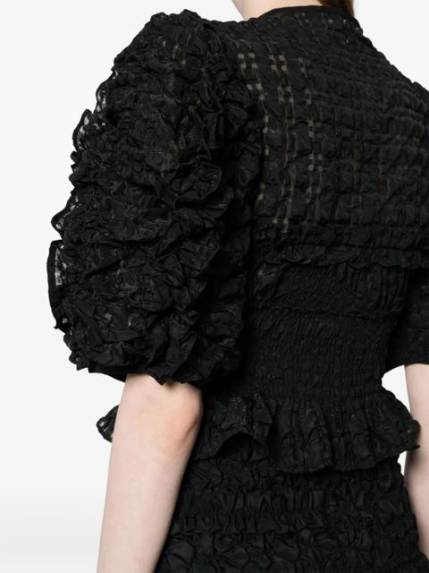 Cecilie Bahnsen ruffled-detail organza top - Black
