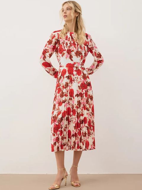 Bizuu sukienka NYLA kolor czerwony midi rozkloszowana NYLA KREMOWY - zdjęcie produktu nr 1