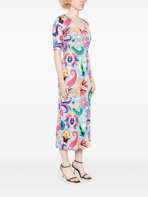 ETRO paisley midi dress - Blue