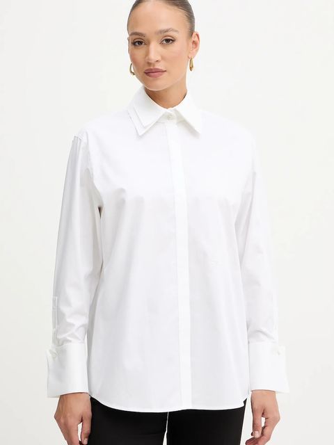 Karl Lagerfeld koszula bawełniana damska kolor biały relaxed z kołnierzykiem klasycznym A3W11020 - zdjęcie produktu nr 1