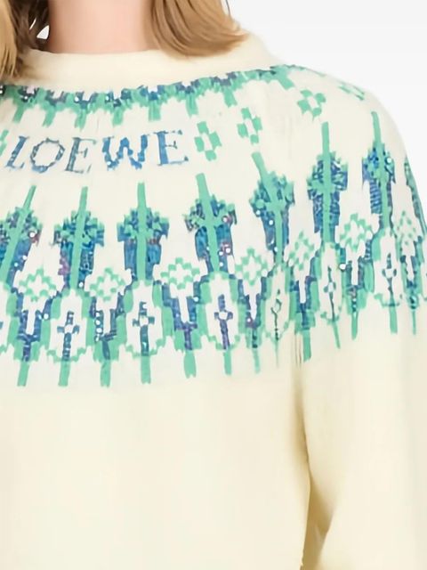 LOEWE fairisle-pattern logo-detail sweater - White - zdjęcie produktu nr 2