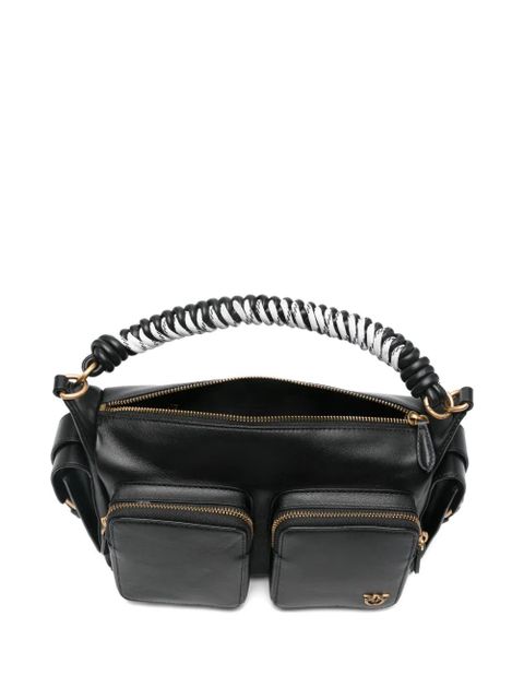 PINKO braided-handle pocket tote bag - Black