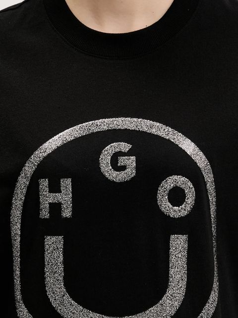 Hugo Blue t-shirt bawełniany damski kolor czarny 50550141