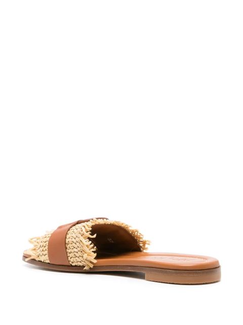 Moncler Bell leather slides - Neutrals