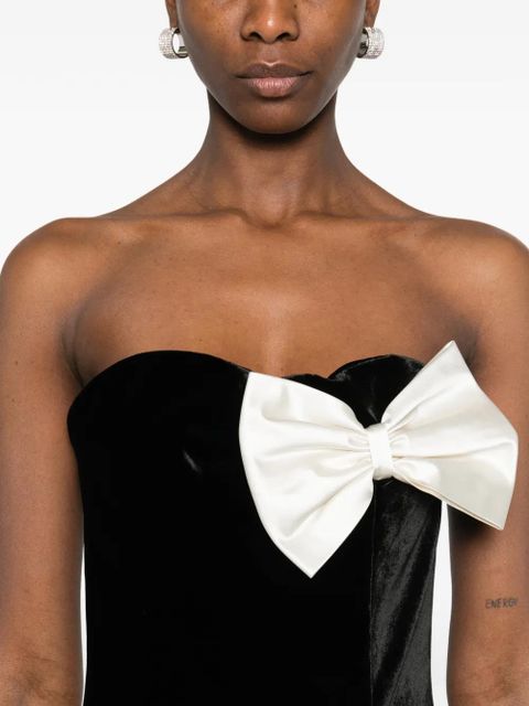 Alessandra Rich bow-detail slit dress - Black