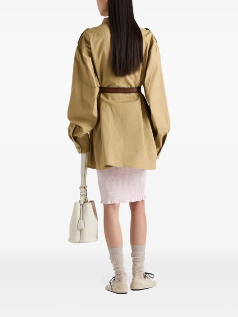 Prada oversized cotton shirt - Neutrals