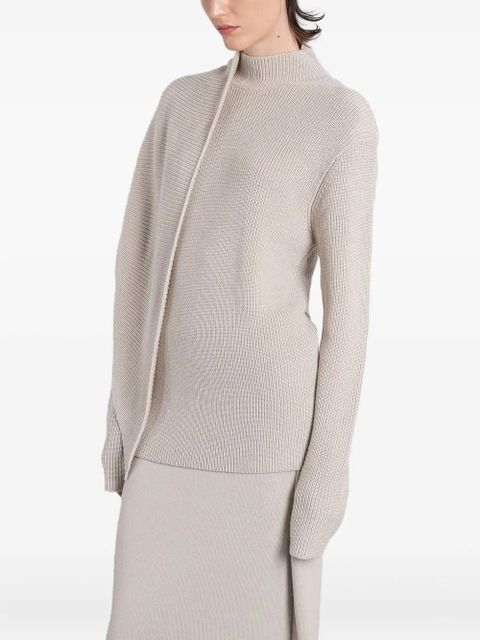 ENTIRE STUDIOS asymmetric ribbed knit sweater - Neutrals