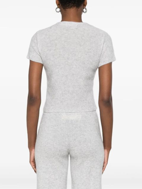 Aya Muse zip-up knitted T-shirt - Grey