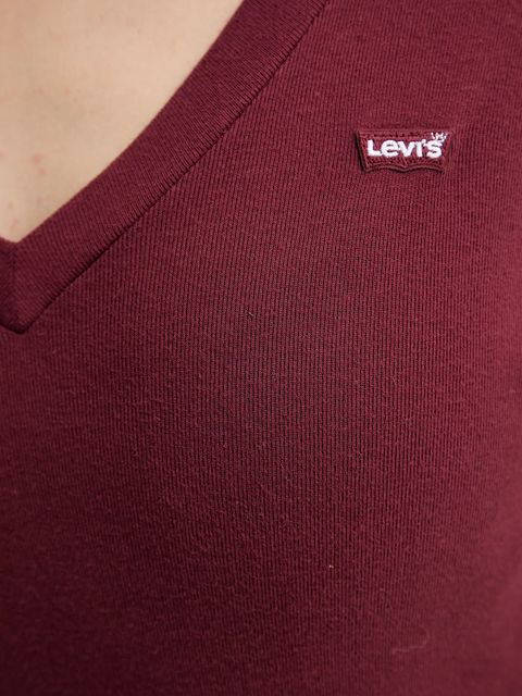 Levi's longsleeve bawełniany kolor bordowy A9330