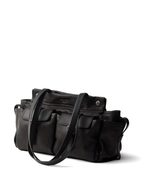 Prada Route medium leather tote bag - Black
