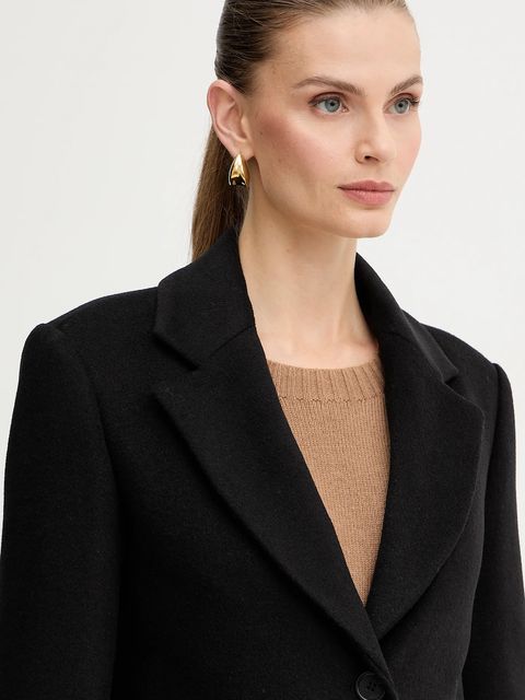 Liu Jo płaszcz z dodatkiem wełny kolor czarny MF5149 T165A