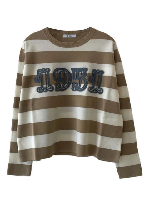 Max Mara striped crew-neck sweater - White - zdjęcie produktu nr 1