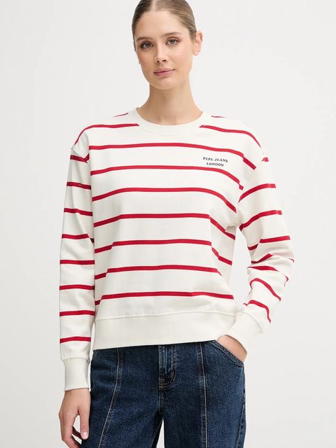 Pepe Jeans bluza bawełniana damska kolor beżowy wzorzysta PL5800020 - zdjęcie produktu nr 1