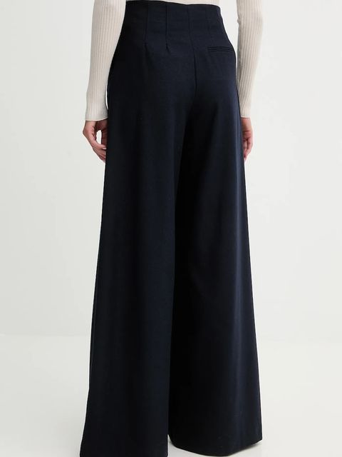 MAX&Co. spodnie damskie kolor granatowy szerokie high waist 2526136124200 - zdjęcie produktu nr 2