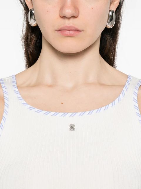 SANDRO striped knitted top - White