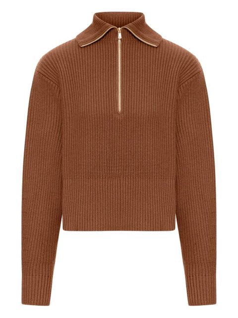 Max Mara ribbed wool zip-neck sweater - Brown - zdjęcie produktu nr 1